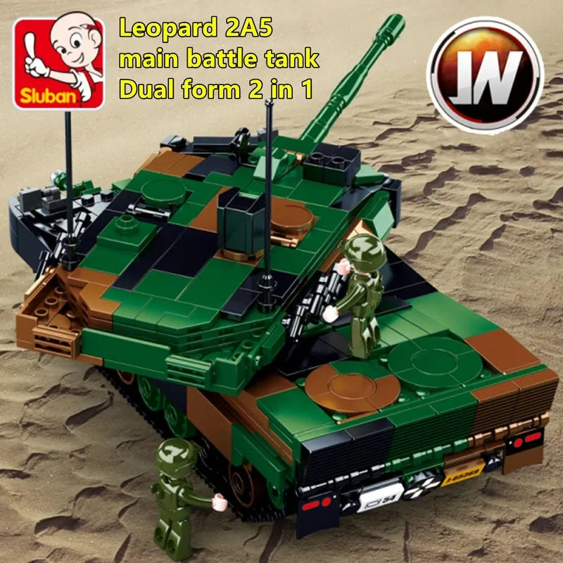 Building Blocks MOC Military WW2 Leopard 2A5 Tank Bricks Toys Construction Set Toys - 6