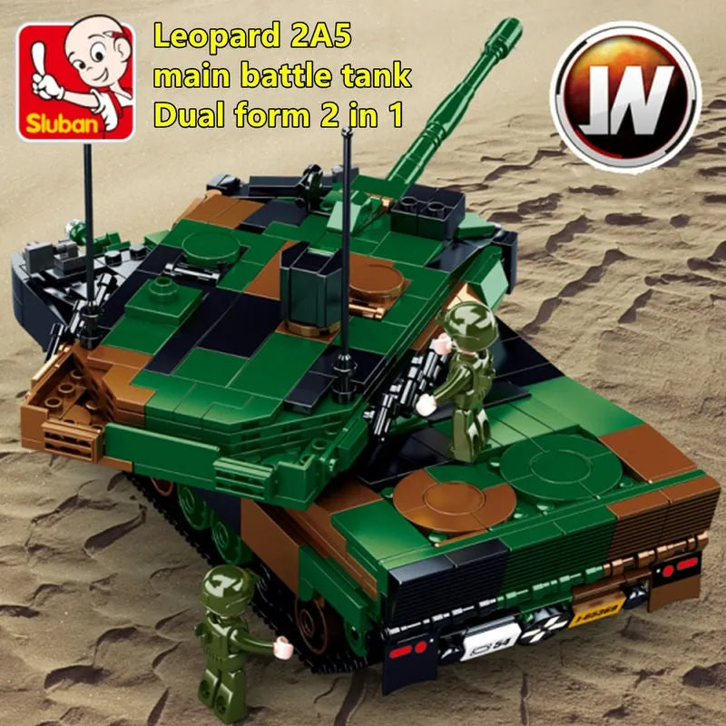 Building Blocks MOC Military WW2 Leopard 2A5 Tank Bricks Toys - 6