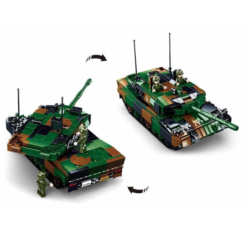 Building Blocks MOC Military WW2 Leopard 2A5 Tank Bricks Toys - 3