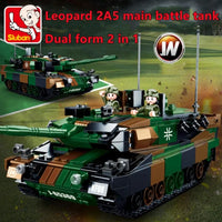 Thumbnail for Building Blocks MOC Military WW2 Leopard 2A5 Tank Bricks Toys Construction Set Toys - 7