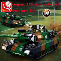 Thumbnail for Building Blocks MOC Military WW2 Leopard 2A5 Tank Bricks Toys - 7