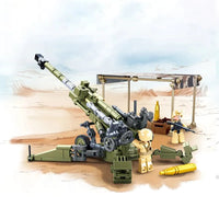 Thumbnail for Building Blocks MOC Military WW2 M777 Light Artillery Gun Bricks Toy - 7
