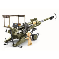 Thumbnail for Building Blocks MOC Military WW2 M777 Light Artillery Gun Bricks Toy - 3