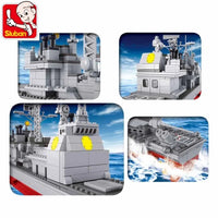 Thumbnail for Building Blocks MOC Military WW2 NAVY Cruiser Warship Bricks Kids Toy - 7