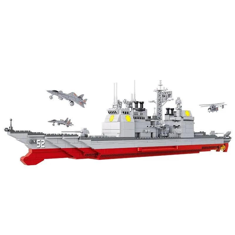 Building Blocks MOC Military WW2 NAVY Cruiser Warship Bricks Kids Toy - 2