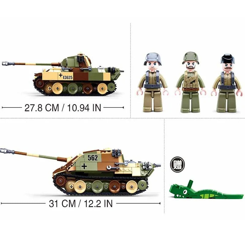 Building Blocks MOC Military WW2 Panther G Medium Tank Bricks Toys Construction Set Toys - 6