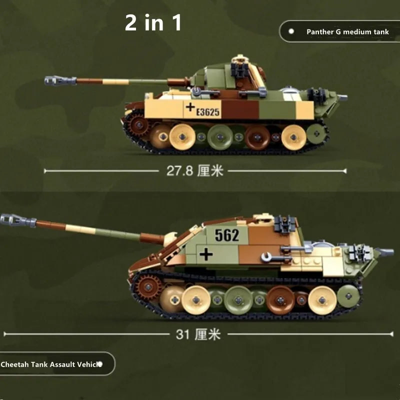 Building Blocks MOC Military WW2 Panther G Medium Tank Bricks Toys - 4