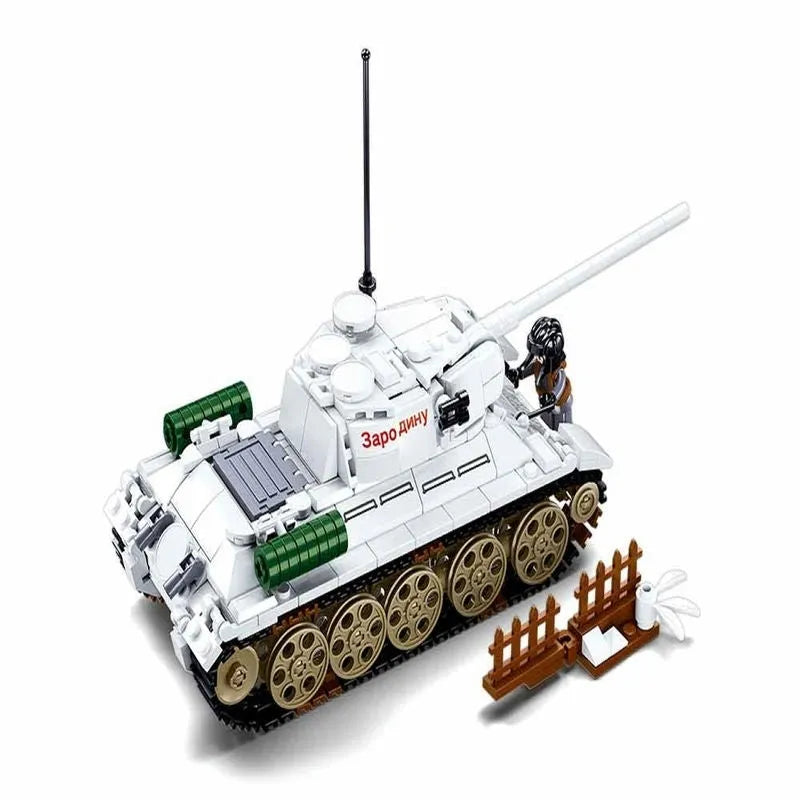 Building Blocks MOC Military WW2 T34 Medium Battle Tank Bricks Toy - 7