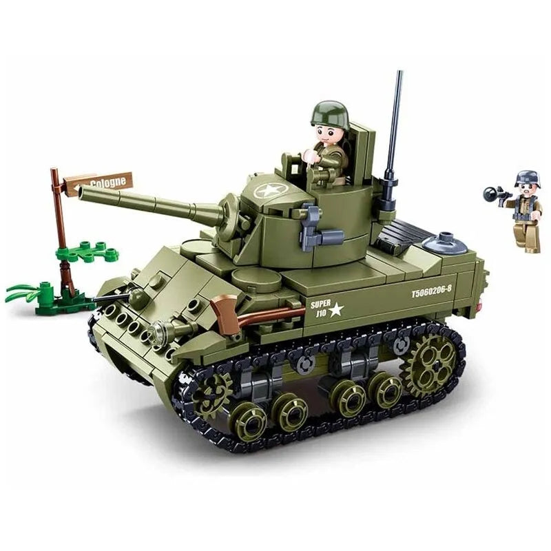 Building Blocks MOC Military WW2 US Army M5 Stuart Tank Bricks Toys Construction Set Toys - 1