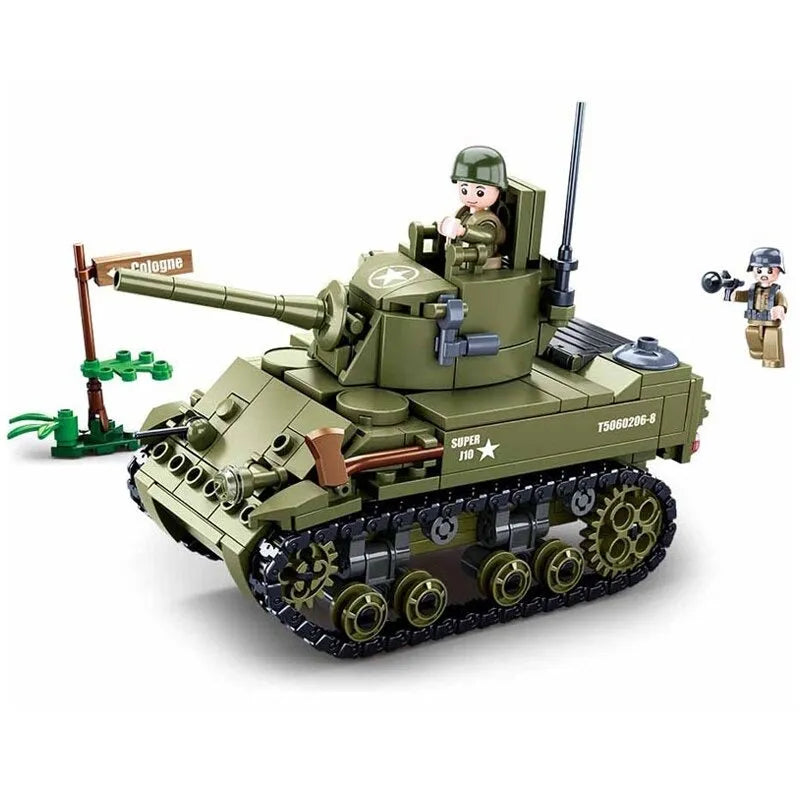 Building Blocks MOC Military WW2 US Army M5 Stuart Tank Bricks Toys - 1