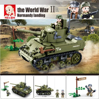 Thumbnail for Building Blocks MOC Military WW2 US Army M5 Stuart Tank Bricks Toys Construction Set Toys - 7