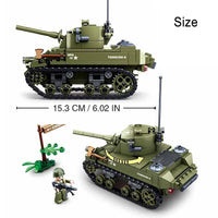 Thumbnail for Building Blocks MOC Military WW2 US Army M5 Stuart Tank Bricks Toys Construction Set Toys - 3