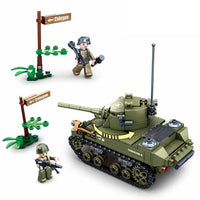 Thumbnail for Building Blocks MOC Military WW2 US Army M5 Stuart Tank Bricks Toys - 5