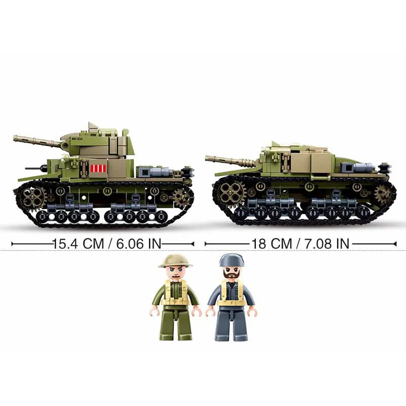 Building Blocks MOC WW2 Military Battle M13/40 Tank Bricks Toy Construction Set Toys - 3