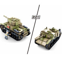 Thumbnail for Building Blocks MOC WW2 Military Battle M13/40 Tank Bricks Toy - 2