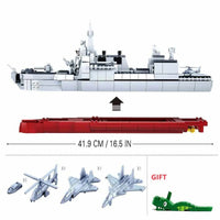 Thumbnail for Building Blocks MOC WW2 Navy 055 Destroyer Cruiser Warship Bricks Toy - 6