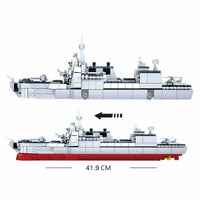 Thumbnail for Building Blocks MOC WW2 Navy 055 Destroyer Cruiser Warship Bricks Toy - 4