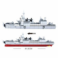 Thumbnail for Building Blocks MOC WW2 Navy 055 Destroyer Cruiser Warship Bricks Toy Construction Set Toys - 4