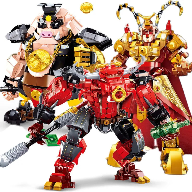 Building Blocks Movie King Monkie Pig Warrior Mecha Bricks Toy - 4