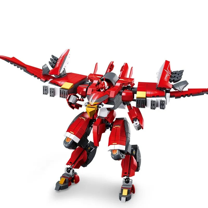 Building Blocks Transformer Mecha Robot Alpha Hurricane Flame Bricks Toy - 2