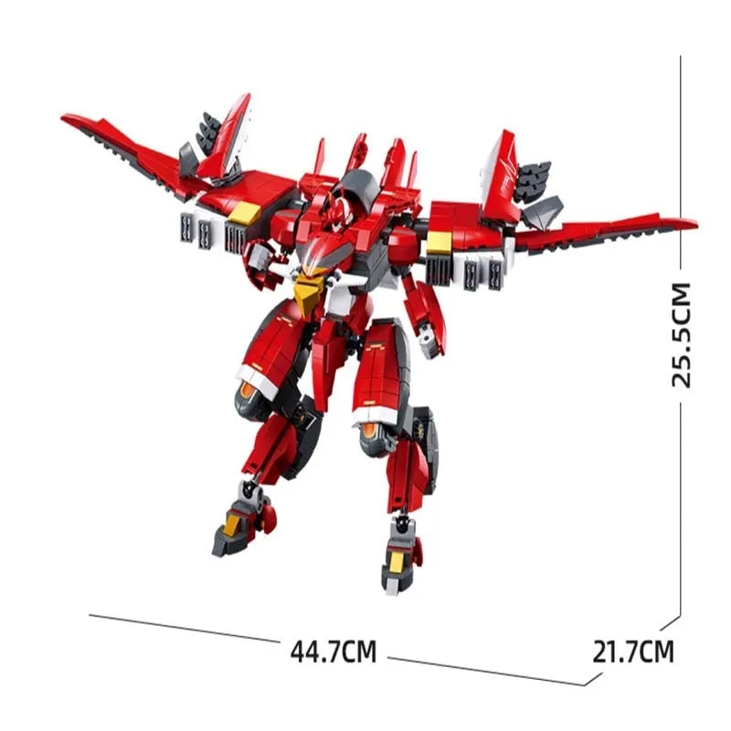 Building Blocks Transformer Mecha Robot Alpha Hurricane Flame Bricks Toy - 1