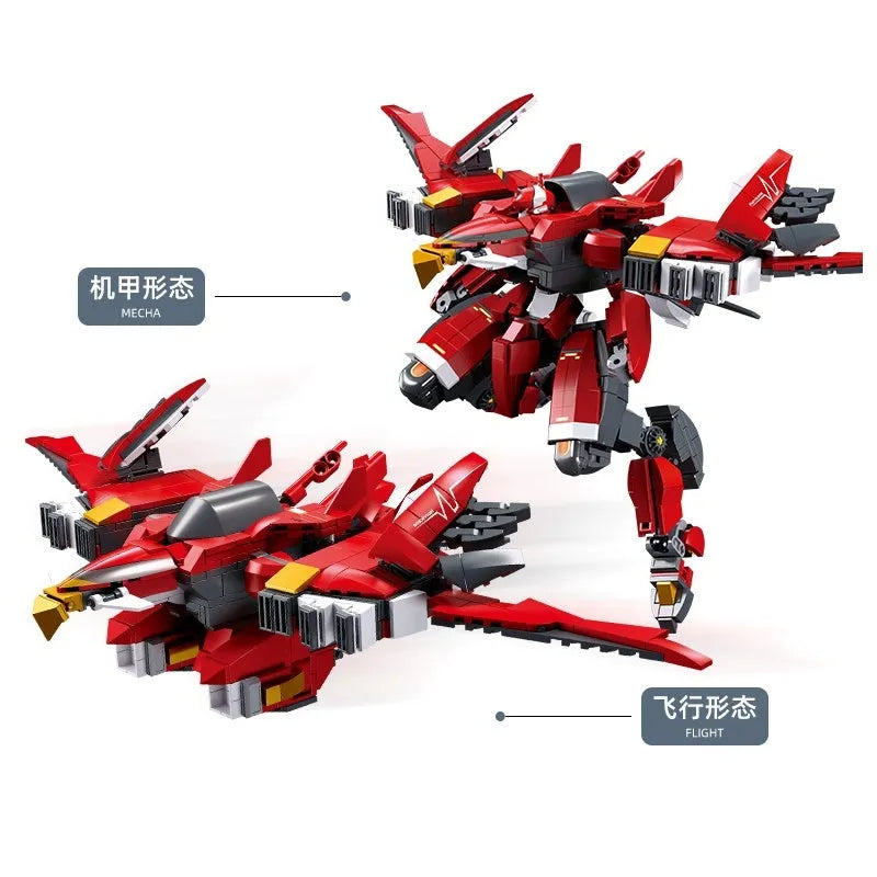 Building Blocks Transformer Mecha Robot Alpha Hurricane Flame Bricks Toy - 4