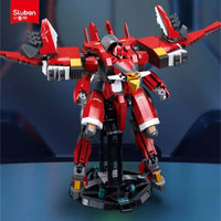 Thumbnail for Building Blocks Transformer Mecha Robot Alpha Hurricane Flame Bricks Toy - 7