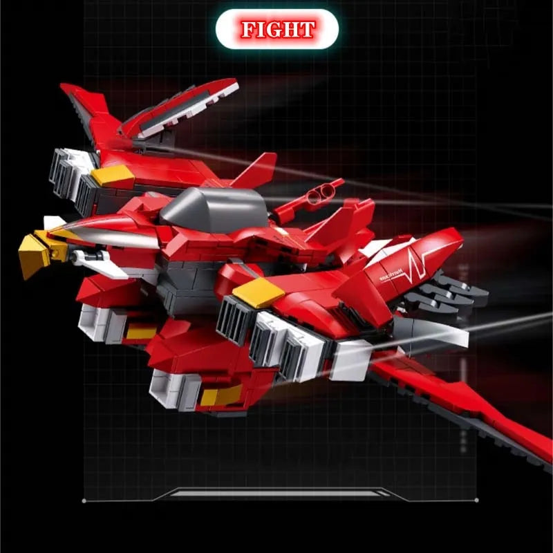 Building Blocks Transformer Mecha Robot Alpha Hurricane Flame Bricks Toy - 9