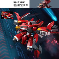 Thumbnail for Building Blocks Transformer Mecha Robot Alpha Hurricane Flame Bricks Toy - 6