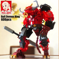 Thumbnail for Building Blocks Transformers Bull Demon Mecha Warrior Bricks Toy Construction Set Toys - 2