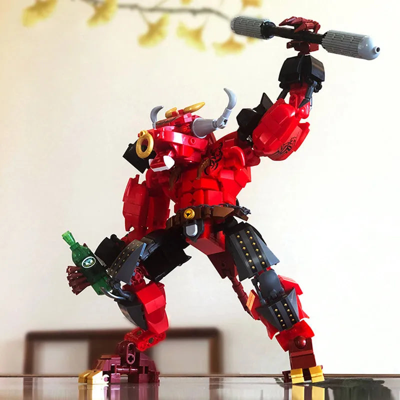 Building Blocks Transformers Bull Demon Mecha Warrior Bricks Toy - 6