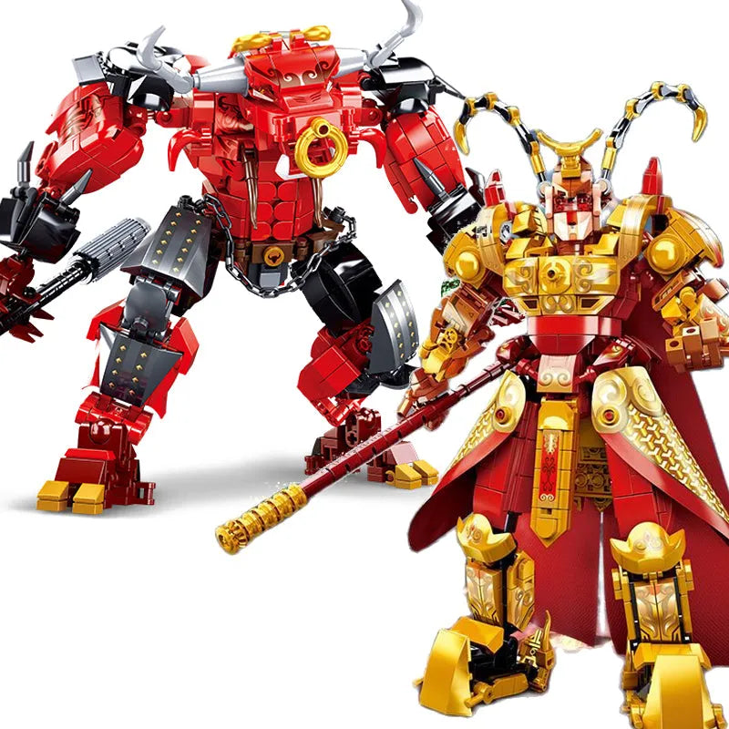 Building Blocks Transformers Bull Demon Mecha Warrior Bricks Toy - 7