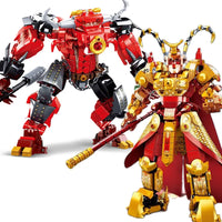 Thumbnail for Building Blocks Transformers Bull Demon Mecha Warrior Bricks Toy - 7