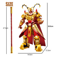 Thumbnail for Building Blocks Transformers Monkey King Warrior Mecha Bricks Toys - 5