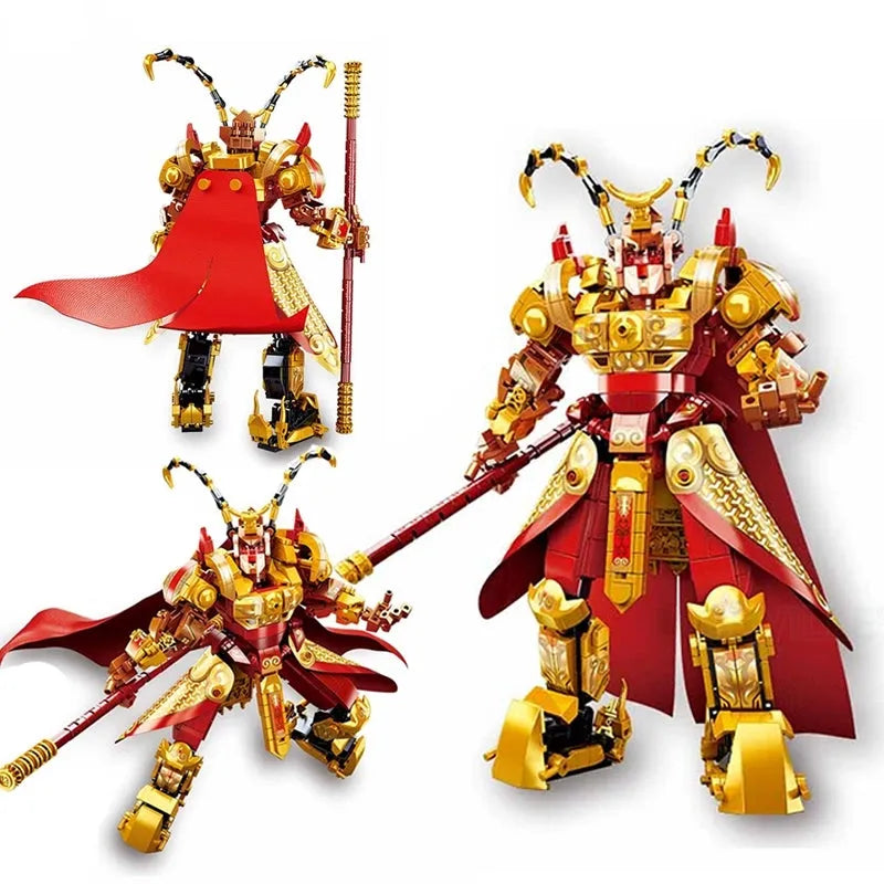 Building Blocks Transformers Monkey King Warrior Mecha Bricks Toys Construction Set Toys - 4
