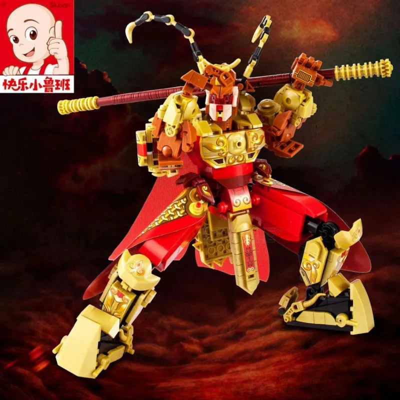 Building Blocks Transformers Monkey King Warrior Mecha Bricks Toys Construction Set Toys - 8
