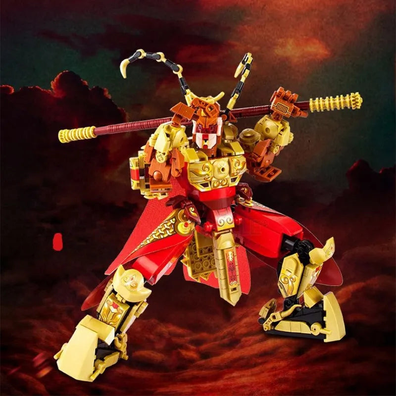 Building Blocks Transformers Monkey King Warrior Mecha Bricks Toys Construction Set Toys - 3