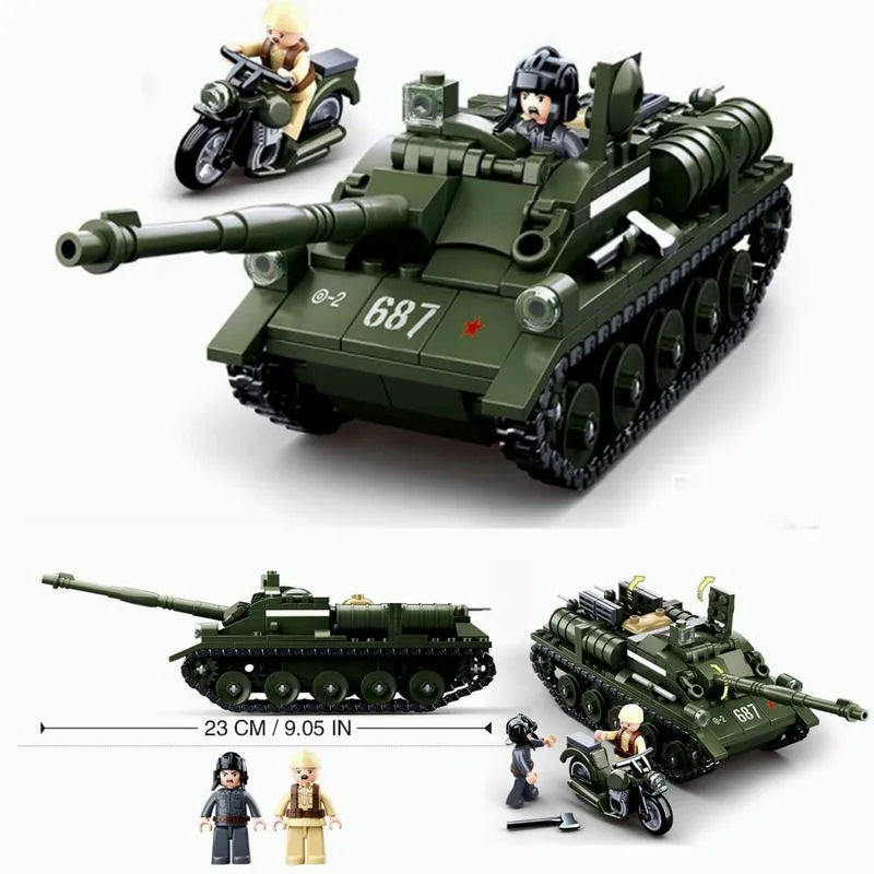 Building Blocks WW2 MOC Military SU85 Tank Destroyer Bricks Toy - 9