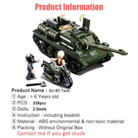 Thumbnail for Building Blocks WW2 MOC Military SU85 Tank Destroyer Bricks Toy - 3