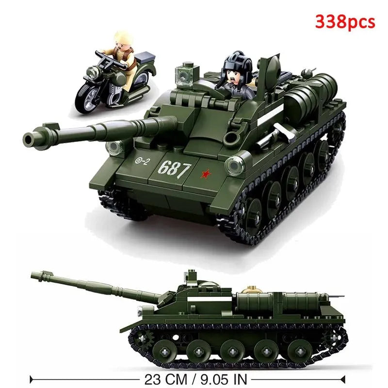 Building Blocks WW2 MOC Military SU85 Tank Destroyer Bricks Toy - 2