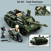 Thumbnail for Building Blocks WW2 MOC Military SU85 Tank Destroyer Bricks Toy - 7