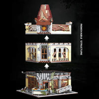 Thumbnail for Building Blocks Creator Expert Ruin City Palace Cinema Apocalypse Bricks Toy Construction Set Toys - 4