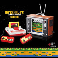 Thumbnail for Building Blocks Creator MOC Experts Infernal FC Contra Retro TV Game Bricks Toy - 2