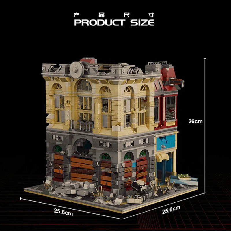 Building Blocks MOC K126 Experts Ruin City Bank Apocalypse Bricks Toys - 7