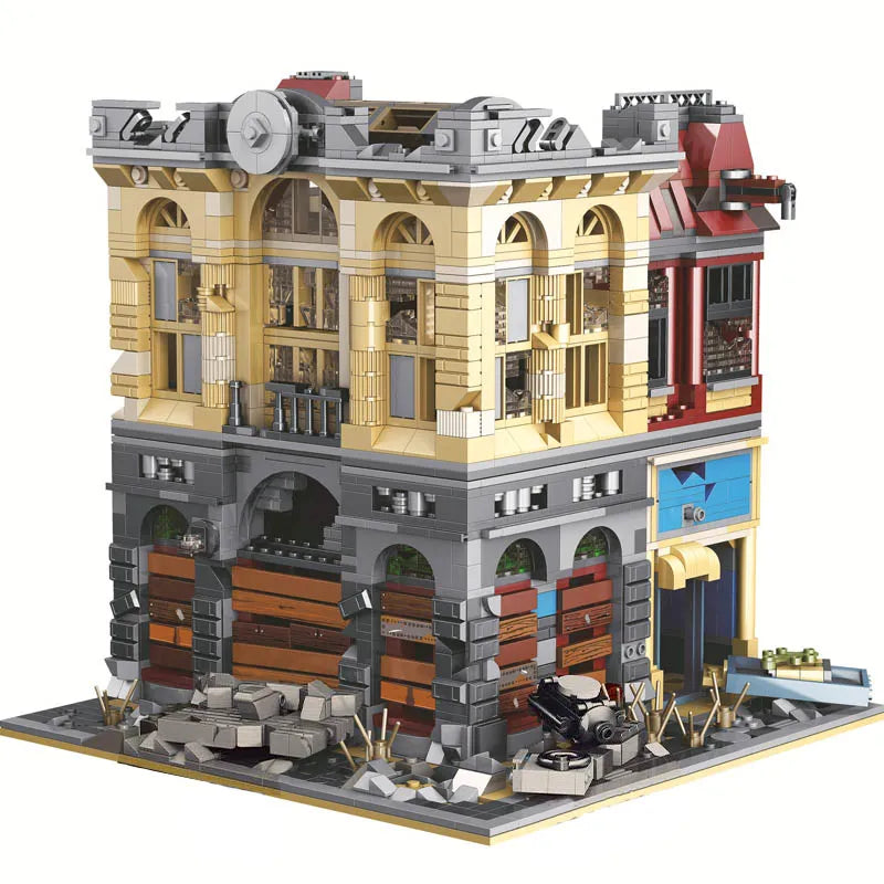 Building Blocks MOC K126 Experts Ruin City Bank Apocalypse Bricks Toys - 1