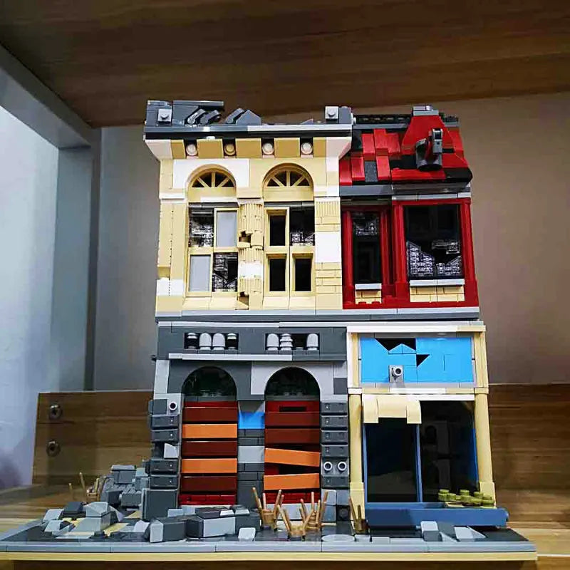 Building Blocks MOC K126 Experts Ruin City Bank Apocalypse Bricks Toys - 8