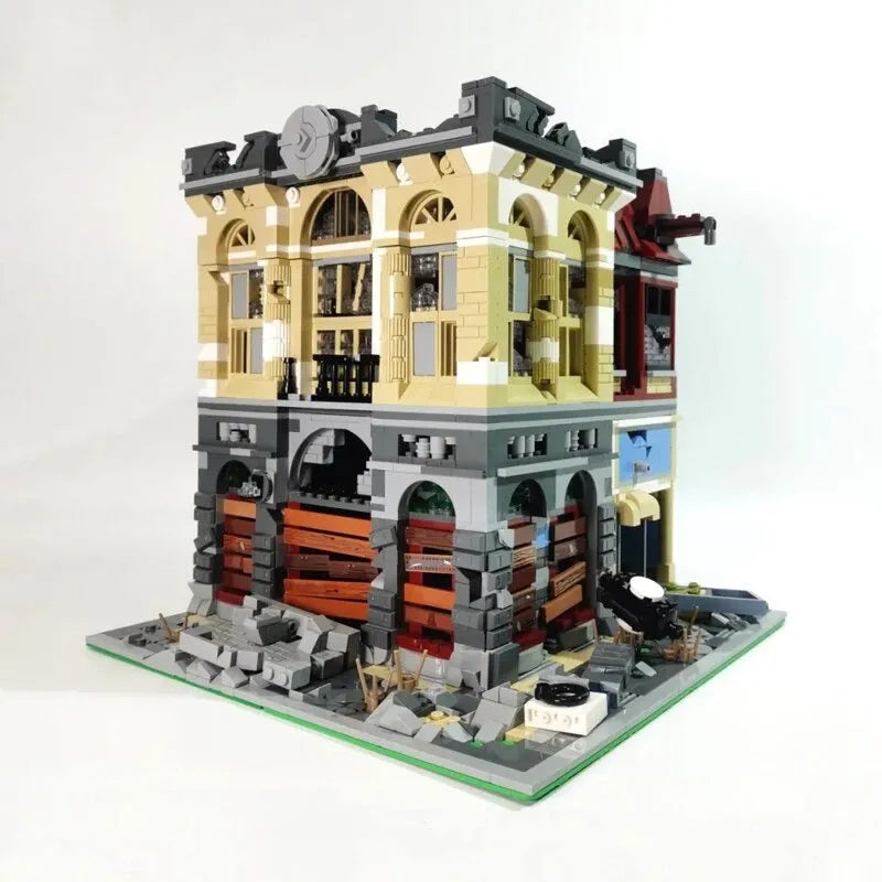 Building Blocks MOC K126 Experts Ruin City Bank Apocalypse Bricks Toys - 12