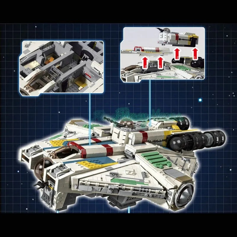 Building Blocks MOC Star Wars Ghost Ship Millennium Falcon Bricks Toys - 7