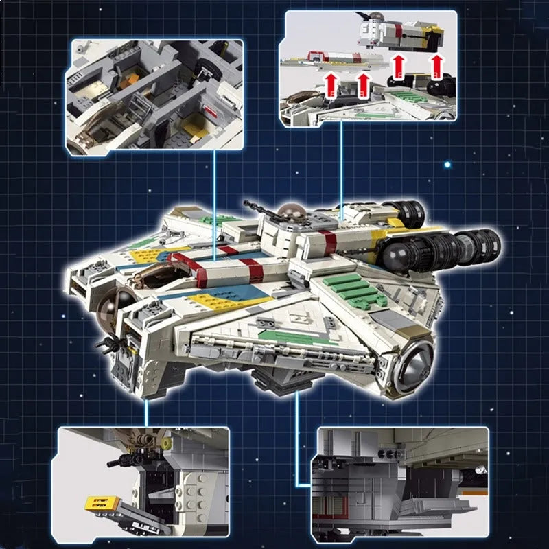 Building Blocks MOC Star Wars Ghost Ship Millennium Falcon Bricks Toys - 8