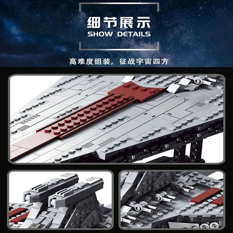 Building Blocks MOC Star Warship Super Destroyer Ship Bricks Toys - 7